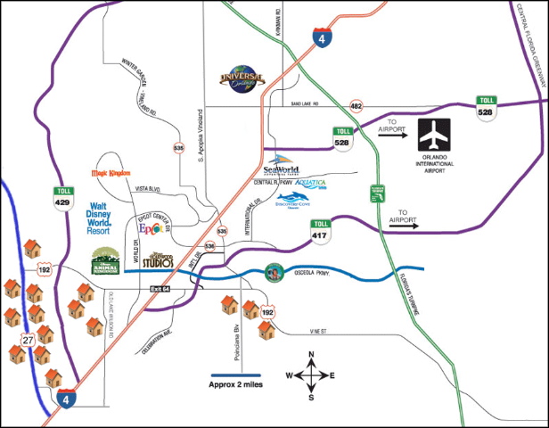 Map & Location of Orlando Vacation Homes